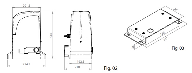 Motorline Slide800A motor méretei Motorline Slide800A motor méretei